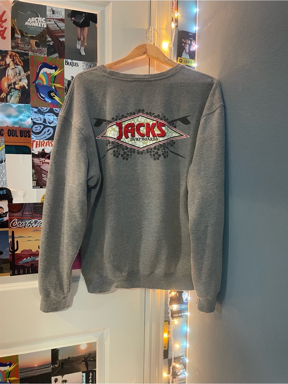 Gray Surfer Crewneck Sweatshirt